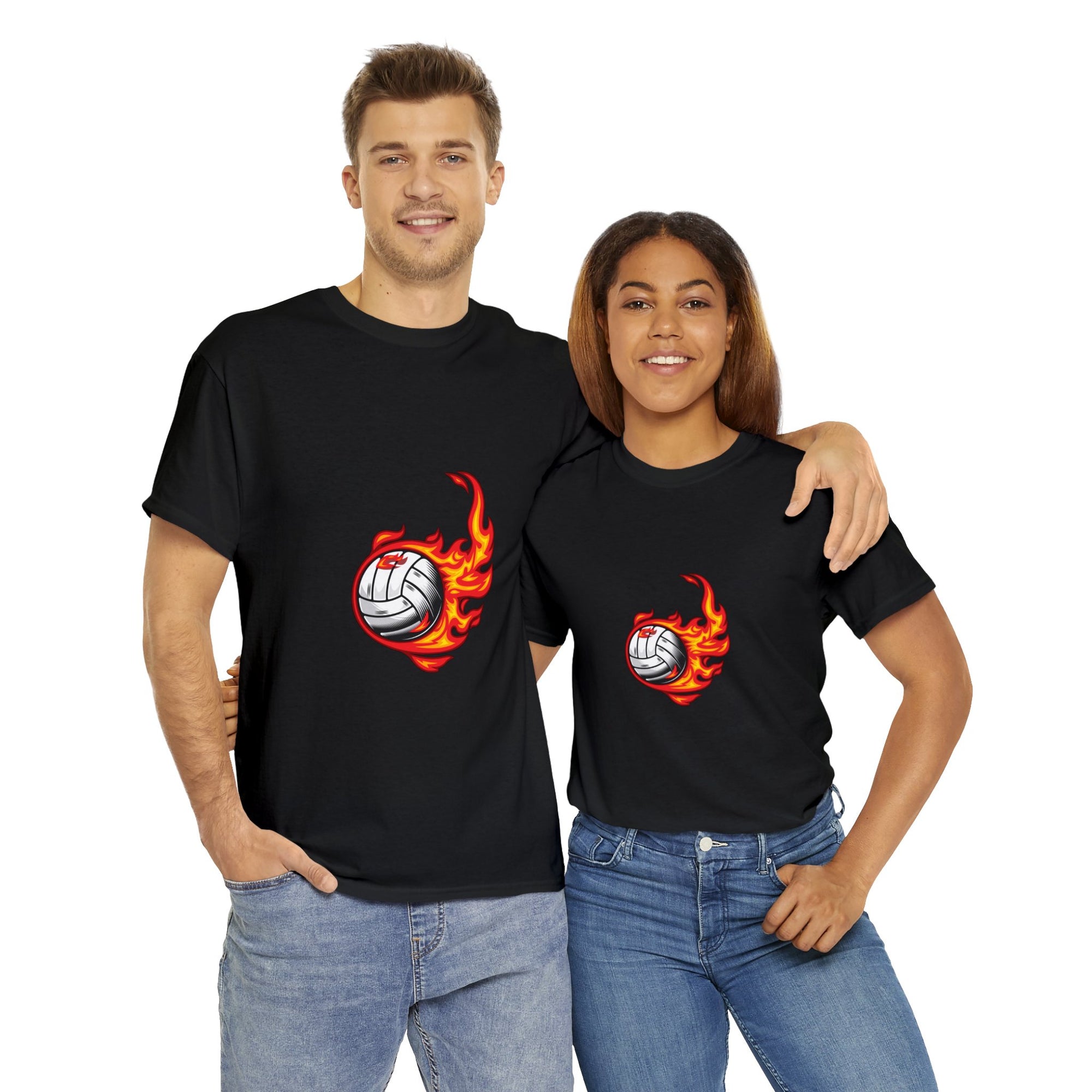 Flaming Volley Ball T-Shirt