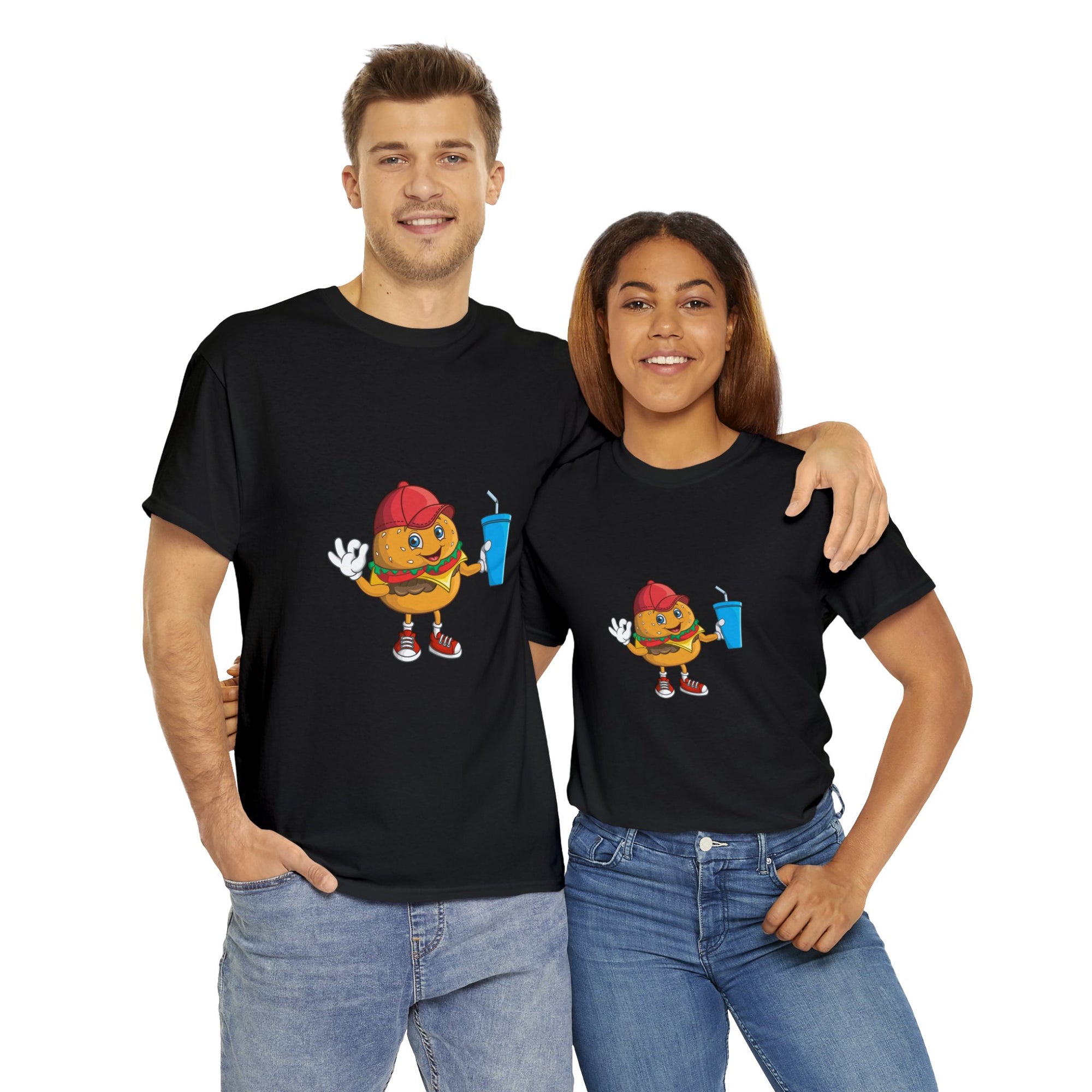 Smiling Cartoon Hamburger T-Shirt