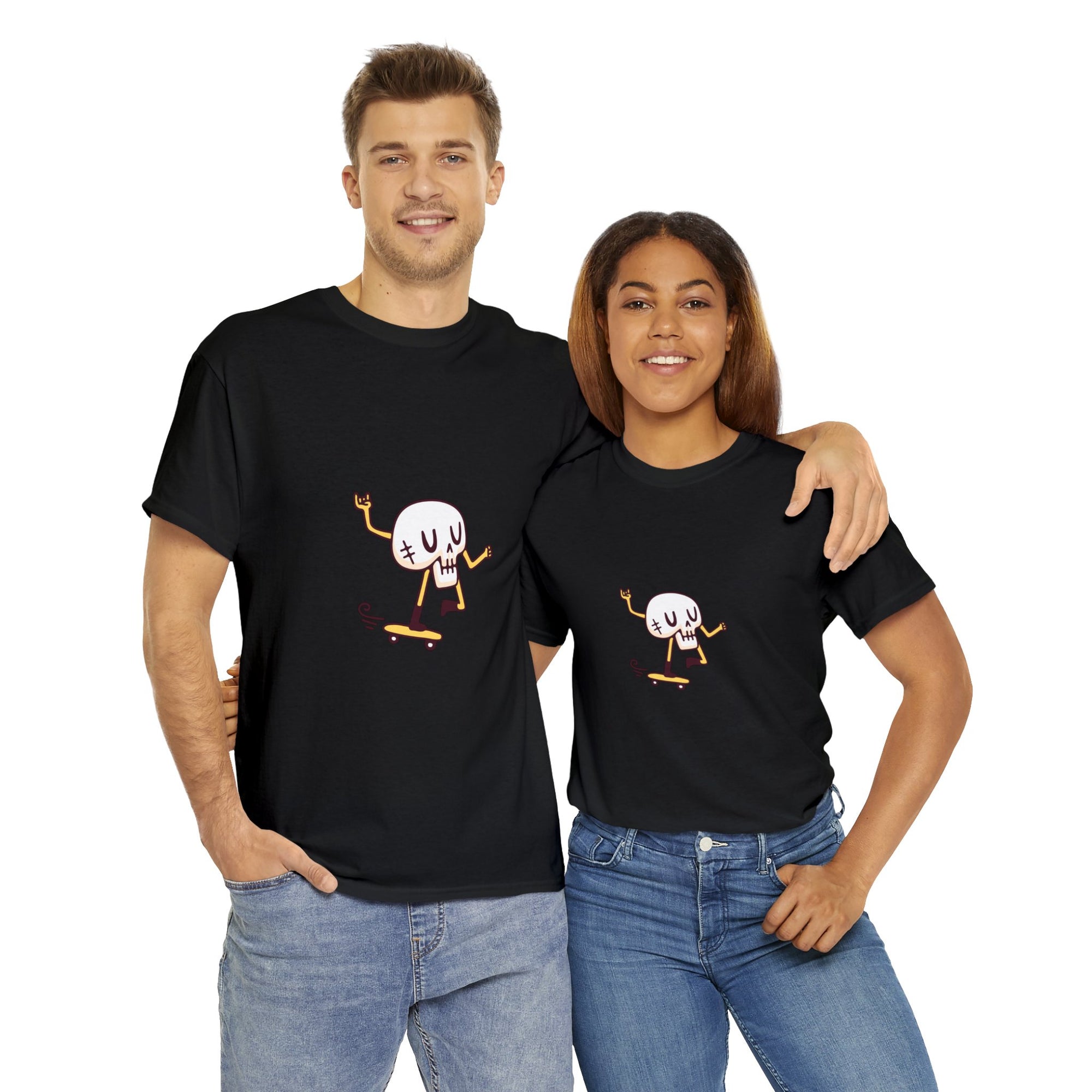 Happy Skull on Skate Board T-Shirt