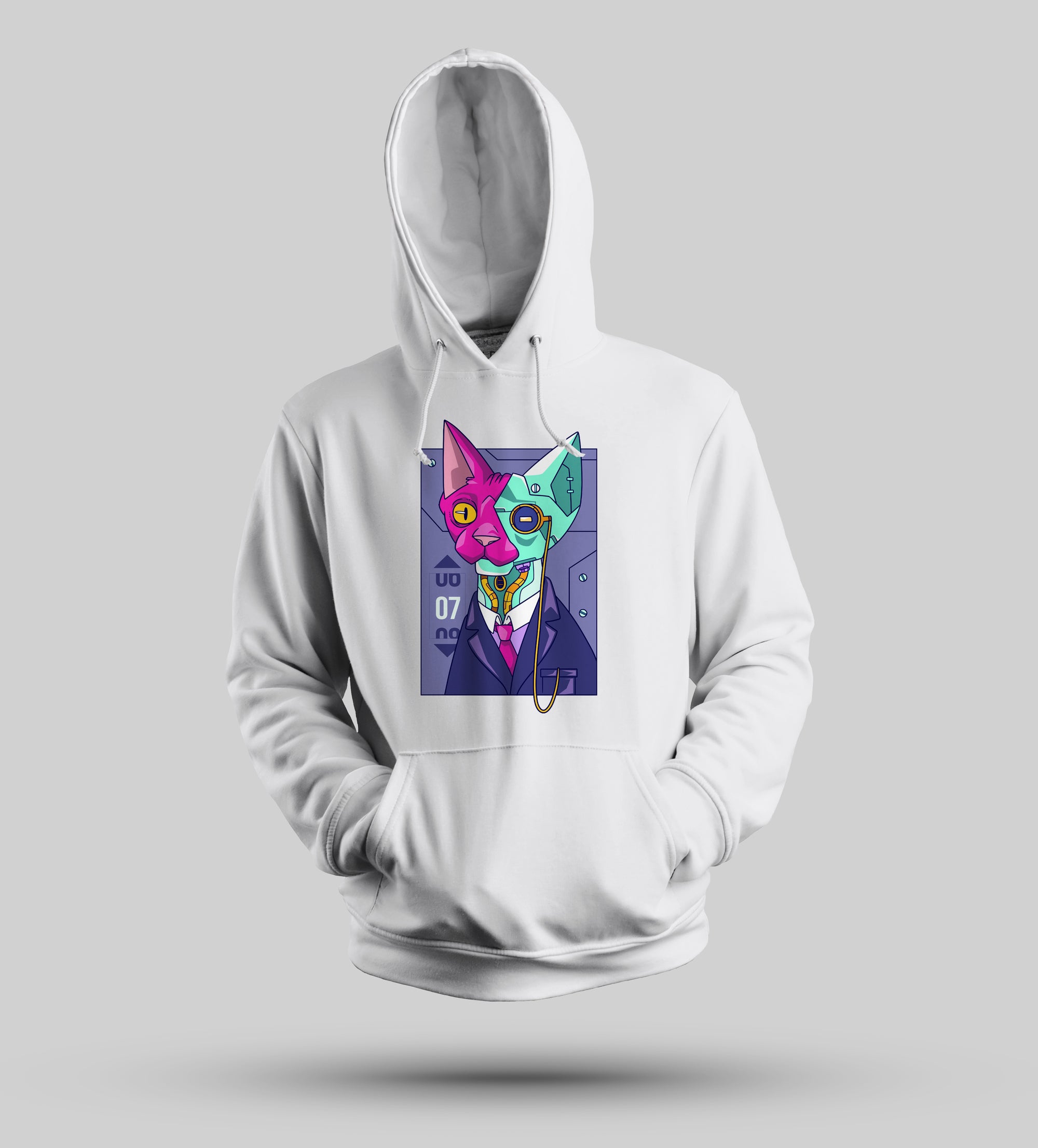 Geometric Genius Cat Hoodie - A Fusion of Art and Style