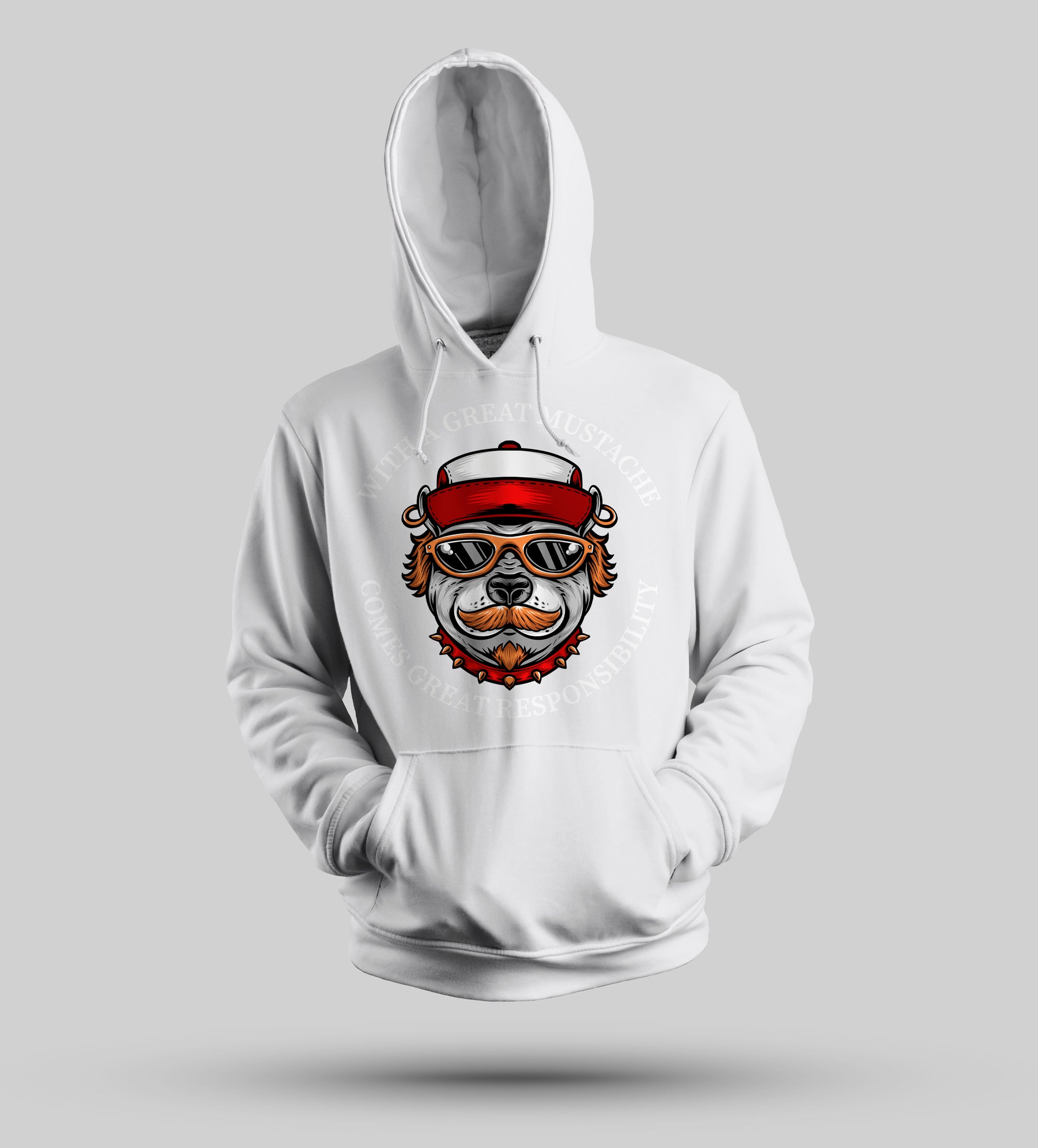 Mustache Majesty Hoodie - Wear Responsibility with Style