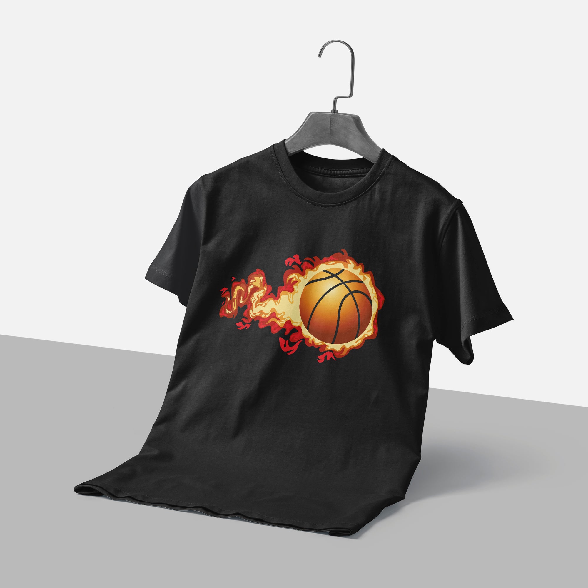 Flaming Basket Ball T-Shirt