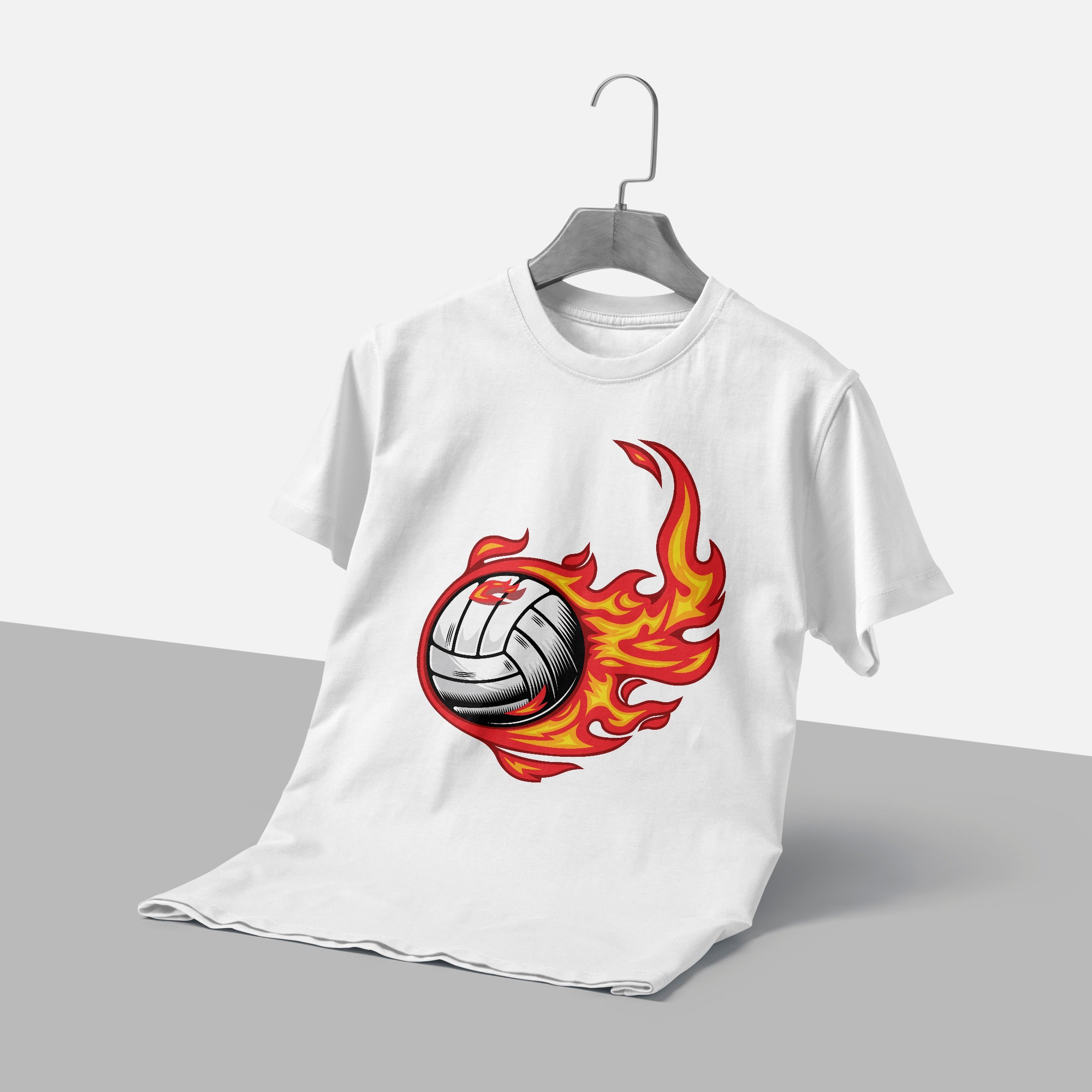Flaming Volley Ball T-Shirt