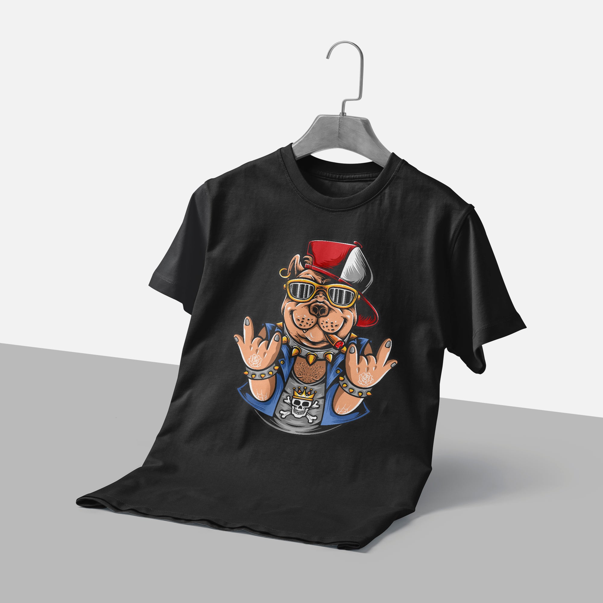 Pitbull in a Hip Hop Outfit T-Shirt